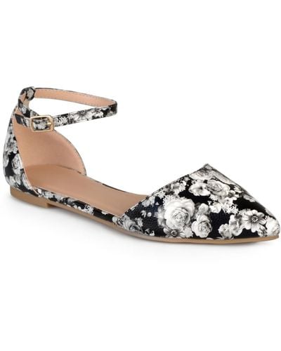 Journee Collection Reba Ankle Strap Pointed Toe Flats - Multicolor