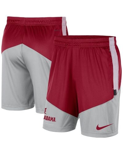 Nike Crimson And Gray Alabama Crimson Tide Team Performance Knit Shorts - Red