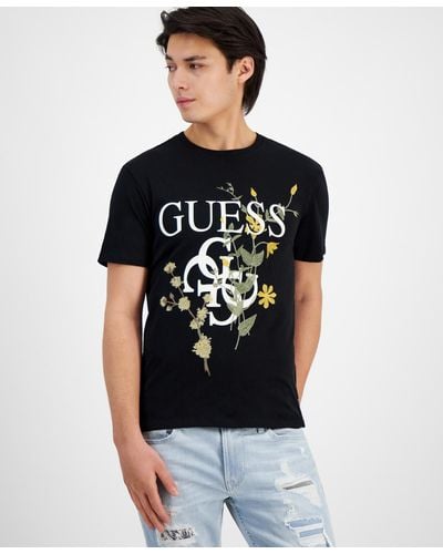 Guess Floral Logo T-shirt - Black