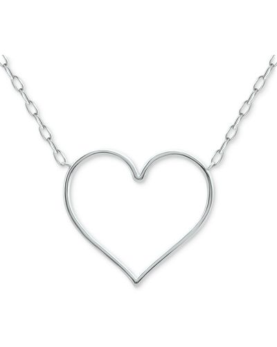 Giani Bernini Open Heart Pendant Necklace - Metallic