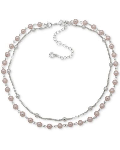 Anne Klein Silver-tone Multi-row Convertible Necklace - Metallic