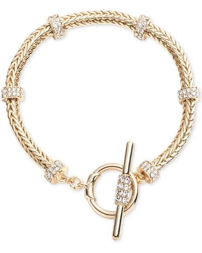 Lauren by Ralph Lauren Gold-tone Crystal Roundell Flex Bracelet - Metallic