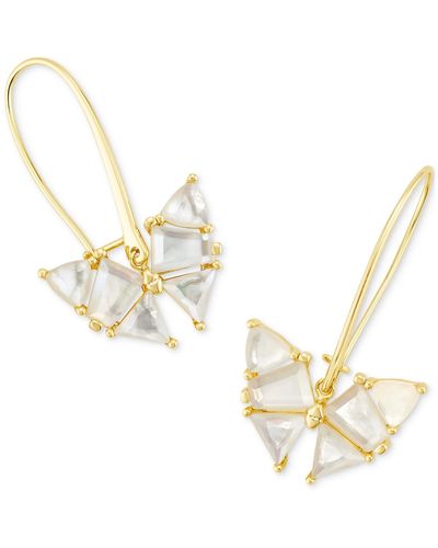 Kendra Scott 14k Gold-plate Mother Of Pearl Butterfly Drop Earrings - Metallic