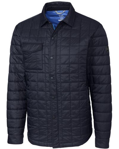 Cutter & Buck Rainier Primaloft Big & Tall Eco Insulated Quilted Shirt Jacket - Blue