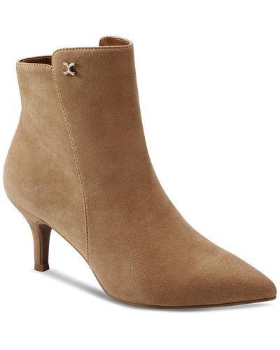 Charter Club Womens Jevevaa Faux Leather Almond Toe Ankle Boots
