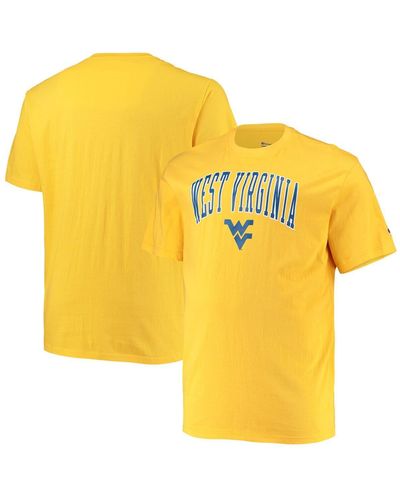 Champion West Virginia Mountaineers Big And Tall Arch Over Wordmark T-shirt - Yellow