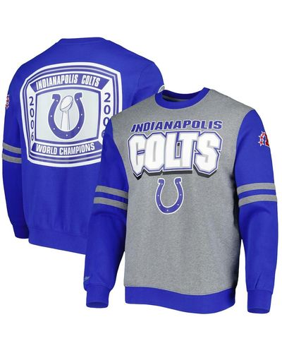 Mitchell & Ness Indianapolis Colts All Over 2.0 Pullover Sweatshirt - Blue