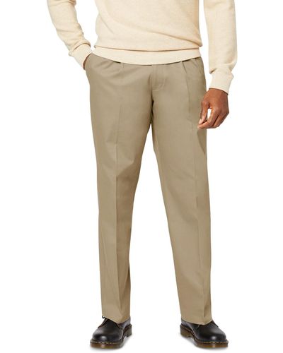 Dockers Signature Relaxed Fit Pleated Iron Free Pants - Natural