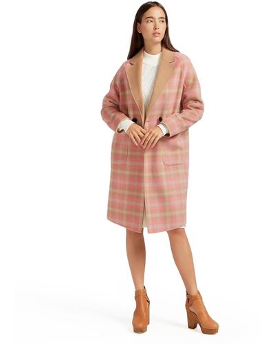 Belle & Bloom Publisher Double Breasted Wool Blend Coat - Pink
