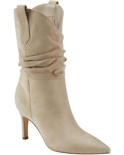 Marc Fisher Gienna Stiletto Heel Dress Cowboy Booties - White