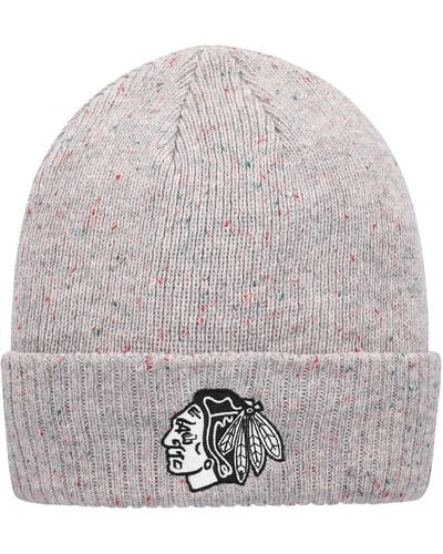 adidas Chicago Blackhawks Logo Cuffed Knit Hat - Gray