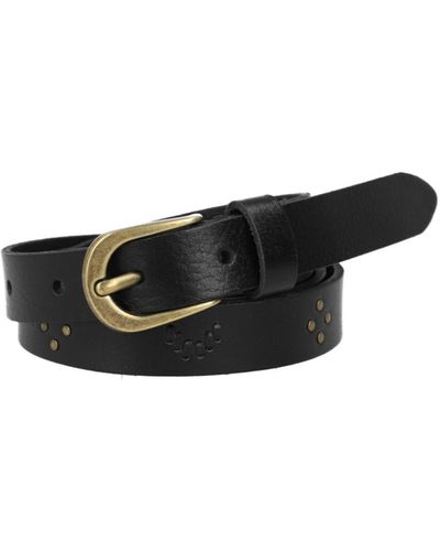 Frye 20mm Beaded Leather Belt - Black