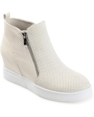 Journee Collection Pennelope Wedge Sneakers - White