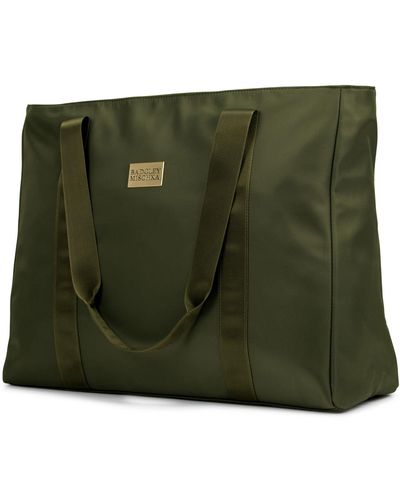 Badgley Mischka Nylon Travel Tote Weekender Bag - Green