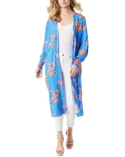 Jessica Simpson Amalia Bishop-sleeve Kimono - Blue