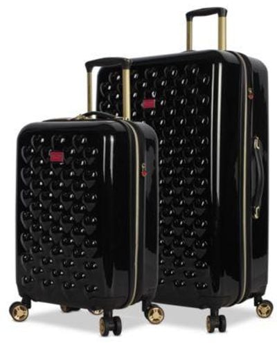 Betsey Johnson Heart To Heart Hardside luggage Collection - Black