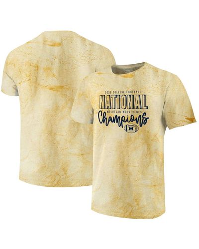 Image One Michigan Wolverines College Football Playoff 2023 National Champions Comfort Colors Blast Simple T-shirt - Metallic