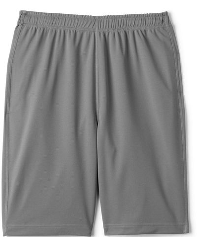 Lands' End School Uniform Mesh Gym Shorts - Gray