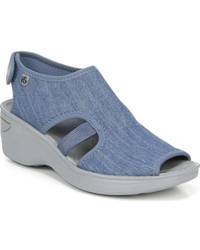 Bzees Dream Washable Wedge Sandals - Blue