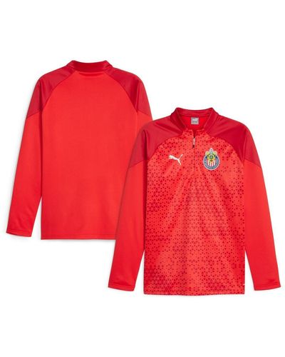 PUMA Chivas 2023/24 Quarter-zip Fleece Top - Red