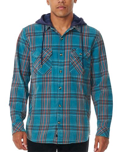 Rip Curl Ranchero Flannel Long Sleeve Shirt - Blue
