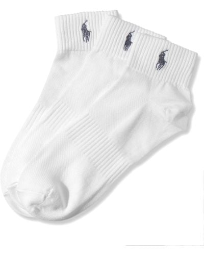 Polo Ralph Lauren Men's Athletic Quarter Socks 3-pack - White