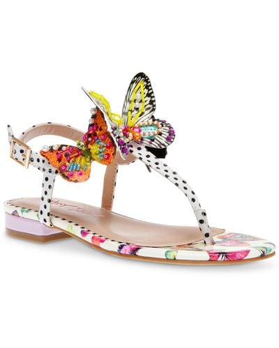 Betsey Johnson Dacie Butterfly Detailed Two-piece Sandals - White