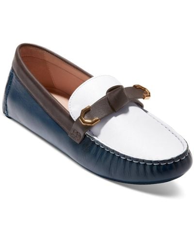 Cole Haan Evelyn Bow Driver Loafers - Blue