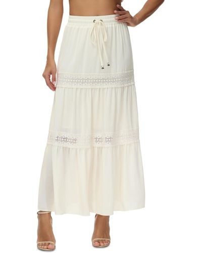 Frye Jules Cotton Lace-trim Tiered Maxi Skirt - Natural