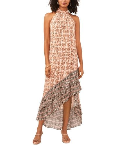 Vince Camuto High-low Mock-neck Maxi Dress - Brown