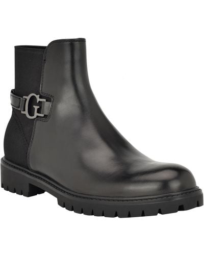 Guess Dumal Low Shaft Casual Lug Sole Boots - Black