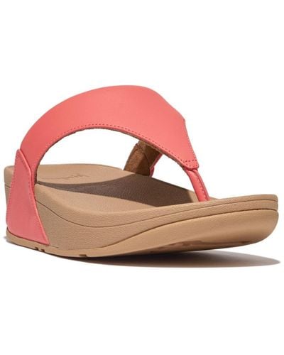Fitflop Lulu Leather Toe-thongs Sandals - Red