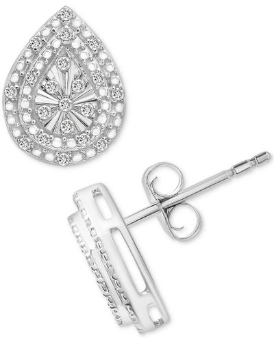 Macy's Diamond Pear Cluster Stud Earrings (1/4 Ct. T.w. - White
