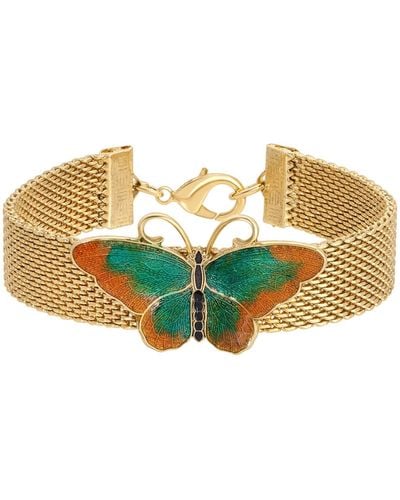 2028 Enamel Butterfly Bracelet - Green
