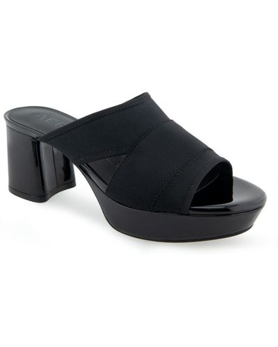 Aerosoles Carma Platform Slide Sandals - Black