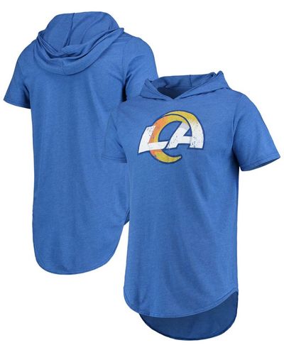 Majestic Royal Los Angeles Rams Primary Logo Tri-blend Hoodie T-shirt - Blue