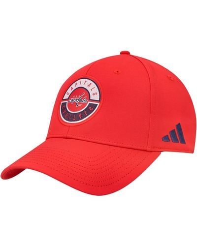 adidas Washington Capitals Circle Logo Flex Hat - Red