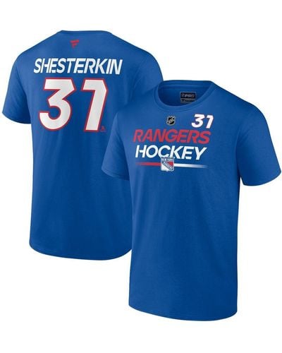 Fanatics Igor Shesterkin New York Rangers Authentic Pro Prime Name And Number T-shirt - Blue