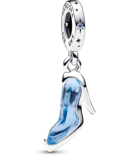 PANDORA Sterling Silver Disney Cinderella Shoe Dangle Charm - Blue