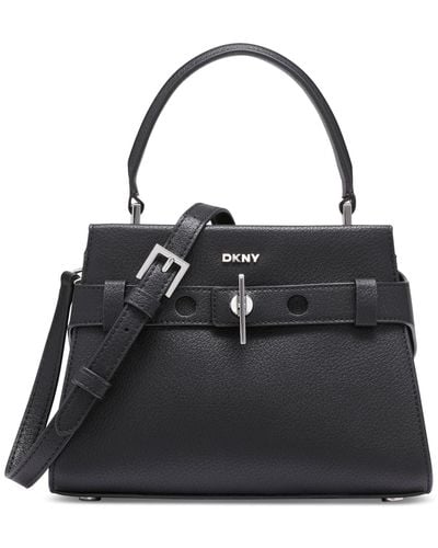 DKNY Bleeker Small Leather Satchel - Black