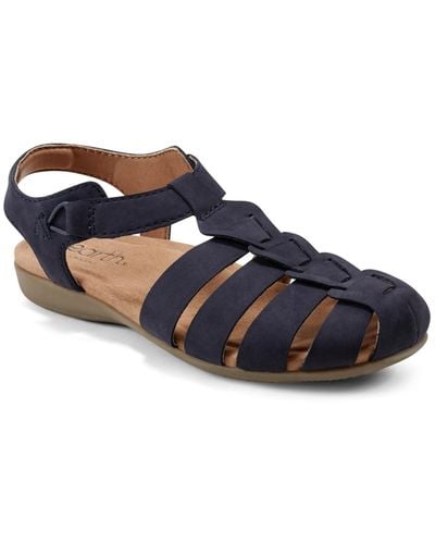 Earth Blake Casual Slip-on Strappy Flat Sandals - Blue