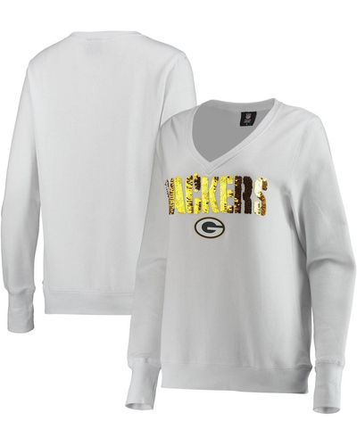 Cuce Green Bay Packers Victory V-neck Pullover Sweatshirt - Gray