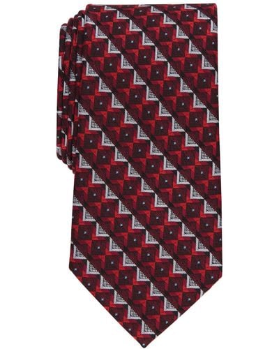 Perry Ellis Chandler Geometric-print Tie - Red