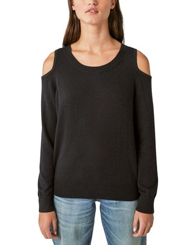 Lucky Brand Cold-shoulder Long-sleeve Sweater - Black