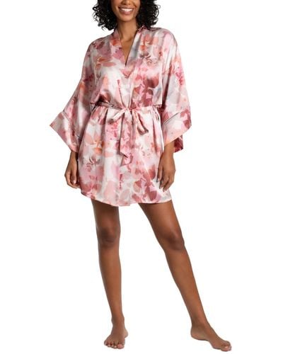 MIDNIGHT BAKERY Marion Floral Satin Robe - Red