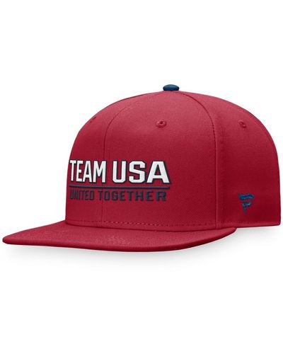 Fanatics Branded Red Team Usa Snapback Hat