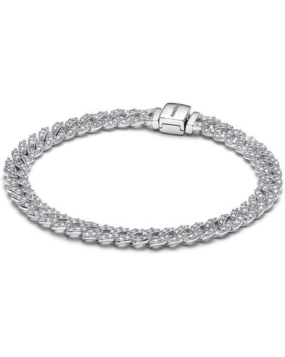 PANDORA Timeless Cubic Zirconia Pave Chain Bracelet - Metallic
