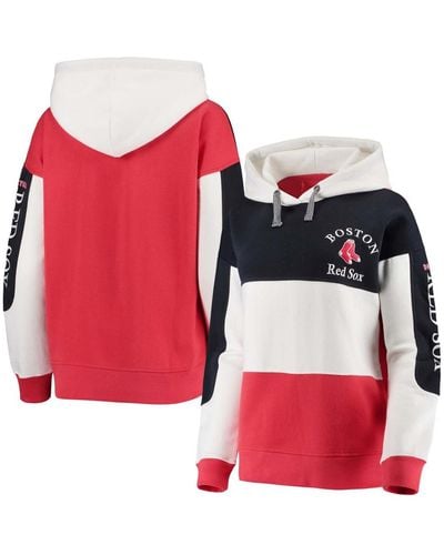 Soft As A Grape Navy And Red Boston Red Sox Rugby Pullover Hoodie