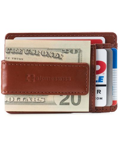 Alpine Swiss Rfid Minimalist Money Clip Front Pocket Wallet Slim Id Holder - Natural