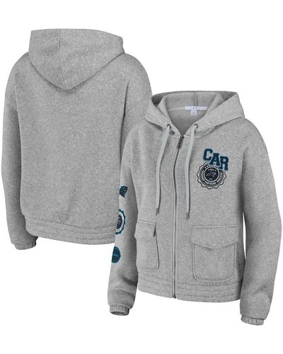 WEAR by Erin Andrews Carolina Panthers Full-zip Hoodie - Gray